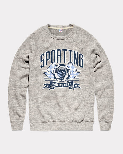 Athletic Grey Sporting Kansas City Flags Vintage Crewneck Sweatshirt