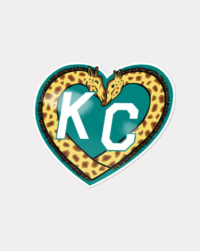 KC Zoo Giraffe Heart Sticker