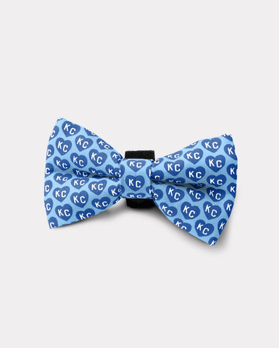 Powder Blue & Royal KC Heart Dog Bowtie