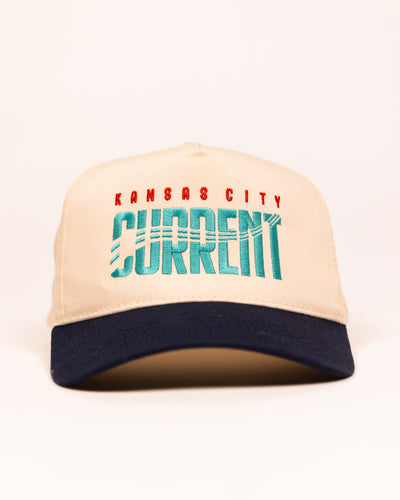 KC Current Waves Tan & Navy Two Tone Hat Front