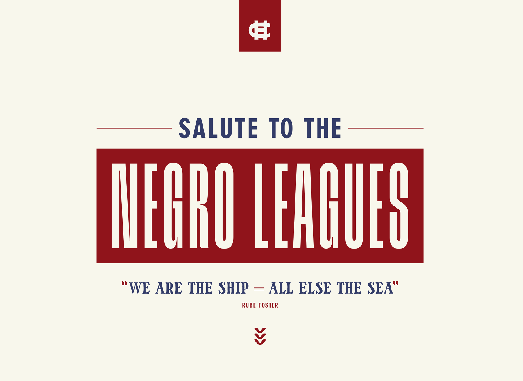 Charlie Hustle's Salute to the Negro Leagues collection of t-shirts, raglans, pennants, and ball caps in partnership with the Negro Leagues Baseball Museum in Kansas City Missouri