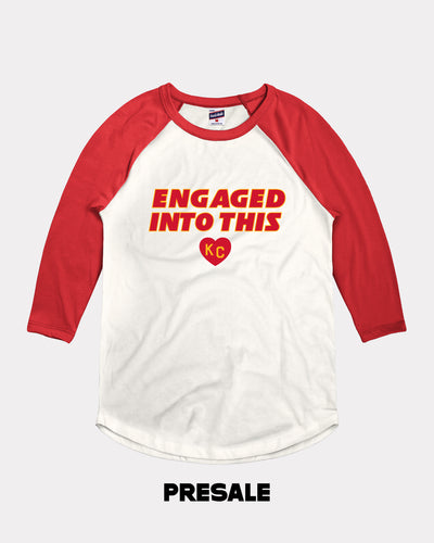 White & Red Engaged Into This Raglan