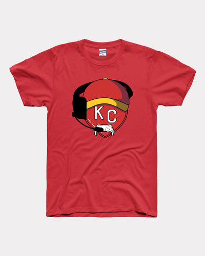 Red KC Mustache Heart T-Shirt