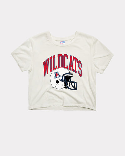 White Women's Arizona Wildcats Arch Helmet Crop Top