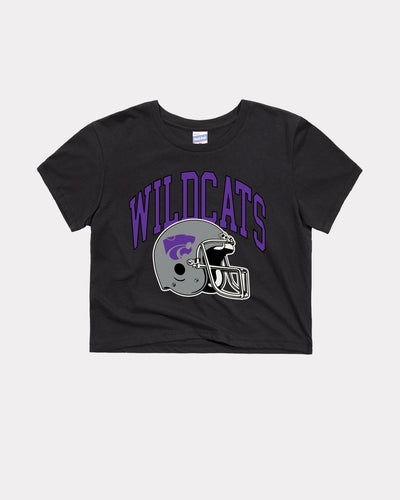 Women's K-State Wildcats Arch Helmet Black Crop Top