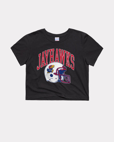Black Women's KU Arch Helmet Crop Top