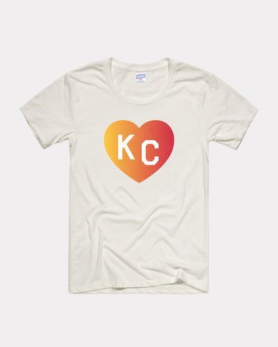 Vintage White Women's KC Ombre Heart T-Shirt