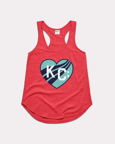 Red KC Current KC Heart Women's Vintage Racerback Tank