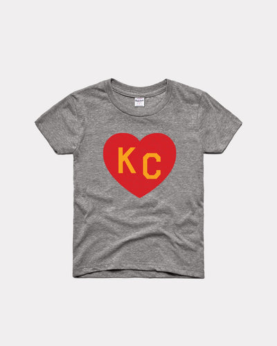 Grey Kids Arrowhead Collection KC Heart Vintage Youth T-Shirt