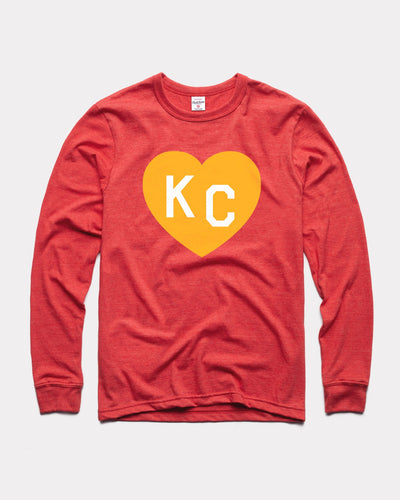 Heather Red KC Heart Long Sleeve T-Shirt
