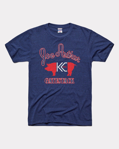 Navy Three KC Kansas City Joe Arthur Gatestack BBQ Vintage T-Shirt