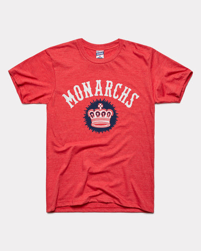 Red Kansas City Monarchs Arch Logo Vintage T-Shirt
