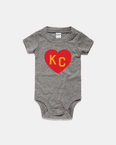 Vintage Grey Kingdom KC Heart Onesie