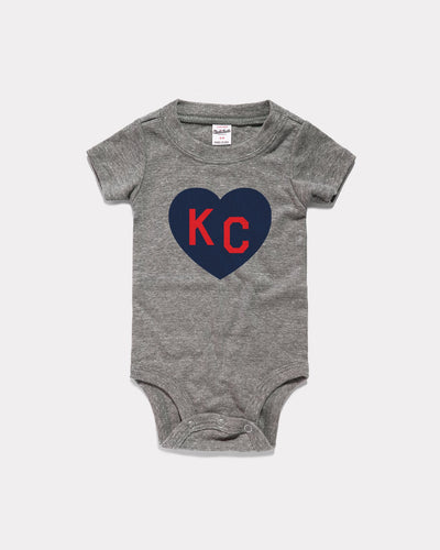 Vintage Grey Classic KC Heart Onesie