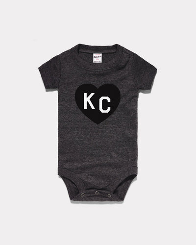 Vintage Black Classic KC Heart Onesie