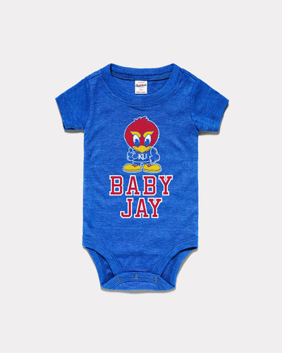 Royal Blue Baby Jay Vintage Kansas Jayhawks Onesie