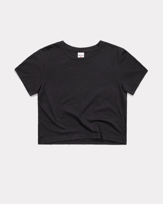 Women's Essential Black Crop Top Tee