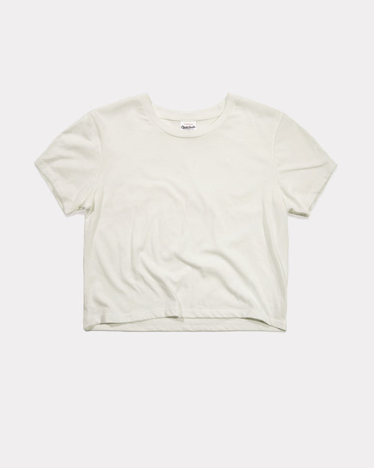Women's Essential White Crop Top Tee