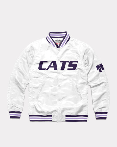 White Kansas State Wildcats Vintage Varsity Jacket