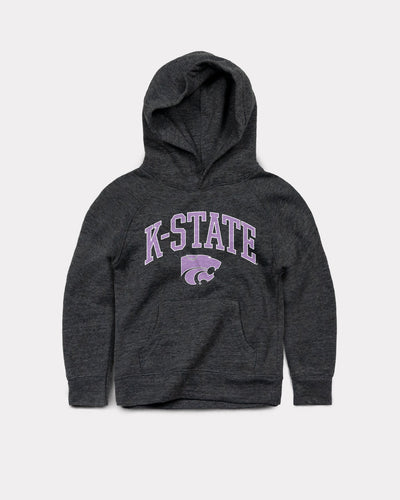 Kids Kansas State University Wildcats Arch Black Vintage Hoodie