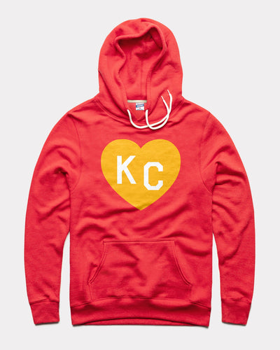 Heather Red KC Heart Vintage Hoodie Sweatshirt