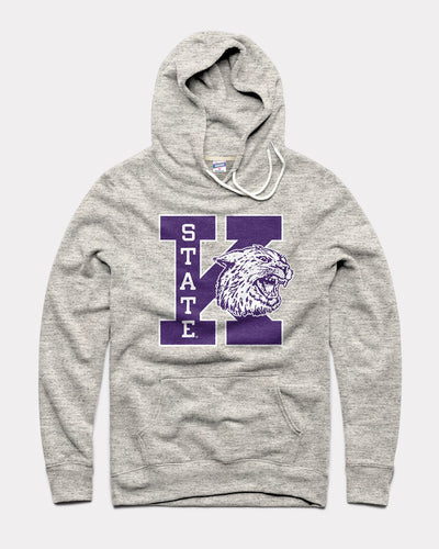 Athletic Grey K-State Wildcats Wabash Block Vintage Hoodie Sweatshirt