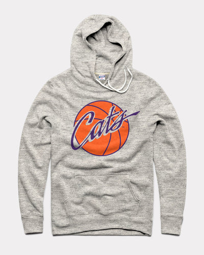 Athletic Grey Kansas State Wildcats K-State Cats Basketball Vintage Hoodie
