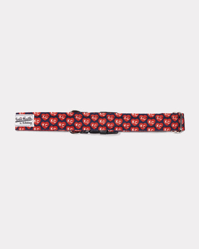 Charlie Hustle KC Heart Red Dog Collar