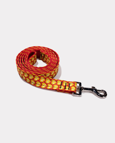 Charlie Hustle KC Heart Red & Gold Dog Leash