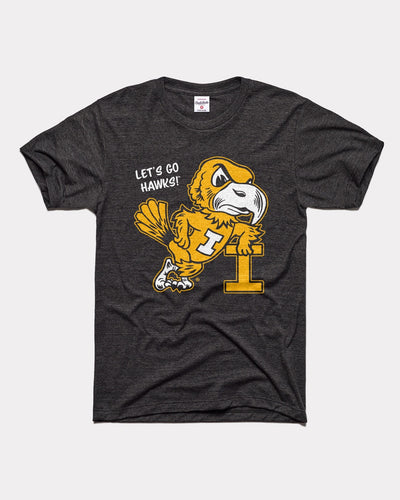 Black Iowa Hawkeyes Leaning Hawkeye Vintage T-Shirt